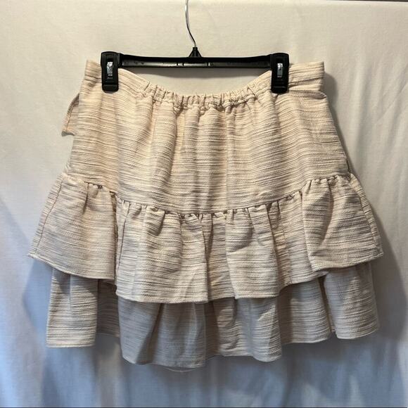 NWT Marie Oliver Cream Ruffle Skirt - Picture 4 of 6